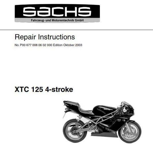 Sachs XTC 125 4 Stroke Workshop Service Repair Manual