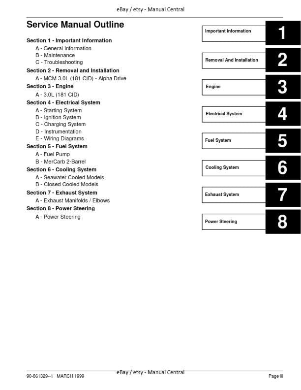Mercury Mercruiser Service Manual 26 - Marine Engines GM 4 Cylinder 181 CID 3.0L