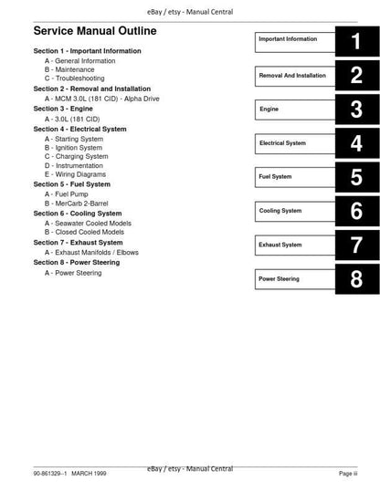 Mercury Mercruiser Service Manual 26 - Marine Engines GM 4 Cylinder 181 CID 3.0L
