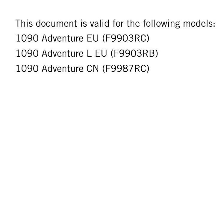 KTM 2018 - 1090 ADVENTURE - Service Workshop Repair Manual