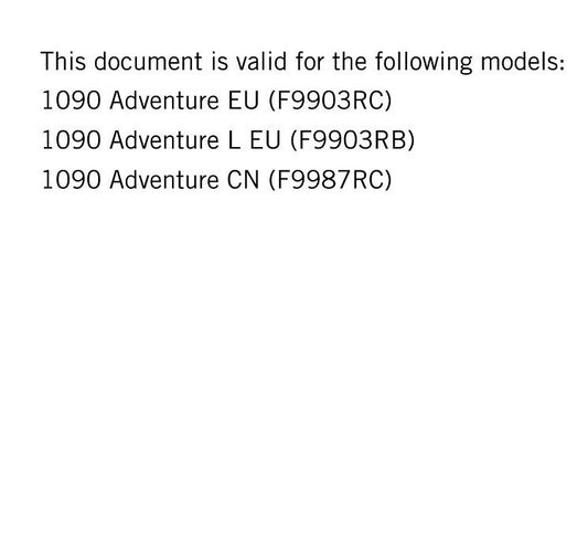 KTM 2018 - 1090 ADVENTURE - Service Workshop Repair Manual