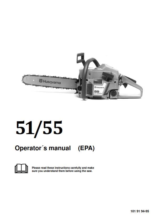 Husqvarna Chainsaw - 51 55 Operator Manual