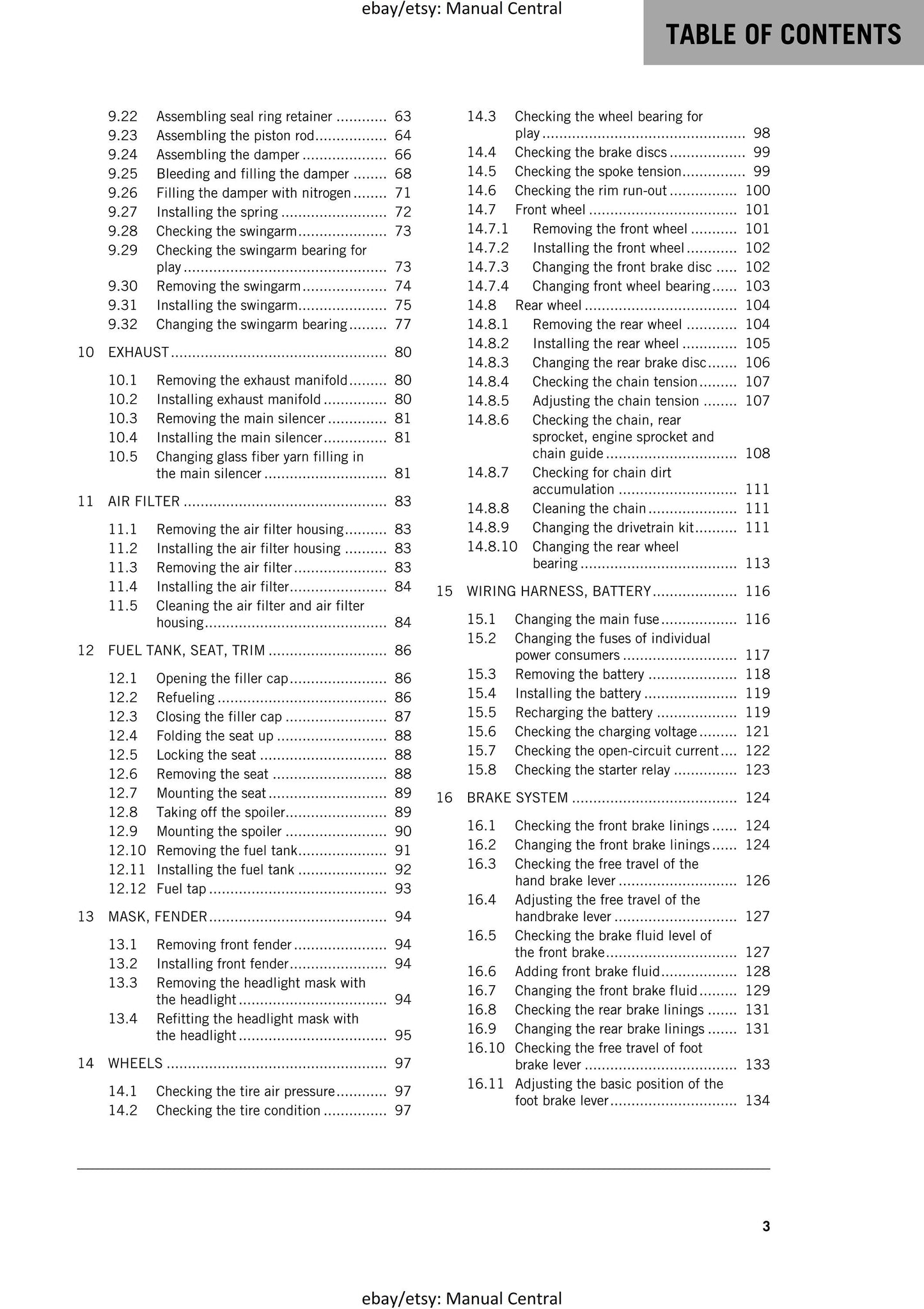 KTM 2016 - Freeride 250 R - Service Workshop Repair Manual