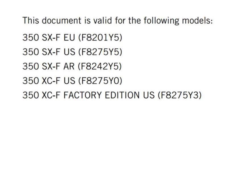 KTM 2025 - 350 SX-F XC-F Factory Edition - Service Workshop Repair Manual