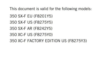 KTM 2025 - 350 SX-F XC-F Factory Edition - Service Workshop Repair Manual