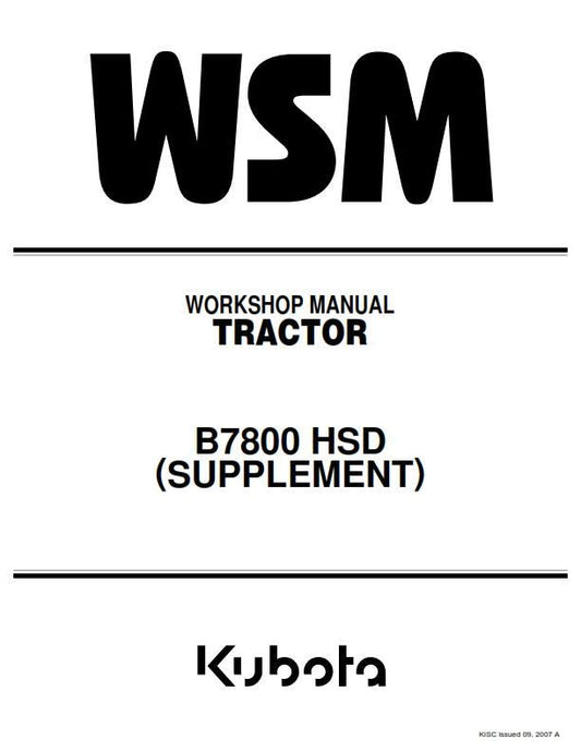 Kubota Tractor - B2410 B2710 B2910 B7800 HSD - Workshop Service Repair Manual