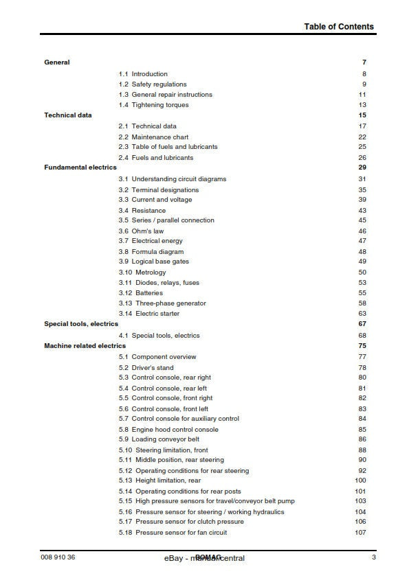 PDF - Bomag BM 2000/60 Cold Milling Machine - Service Workshop Repair Manual - 06/2006