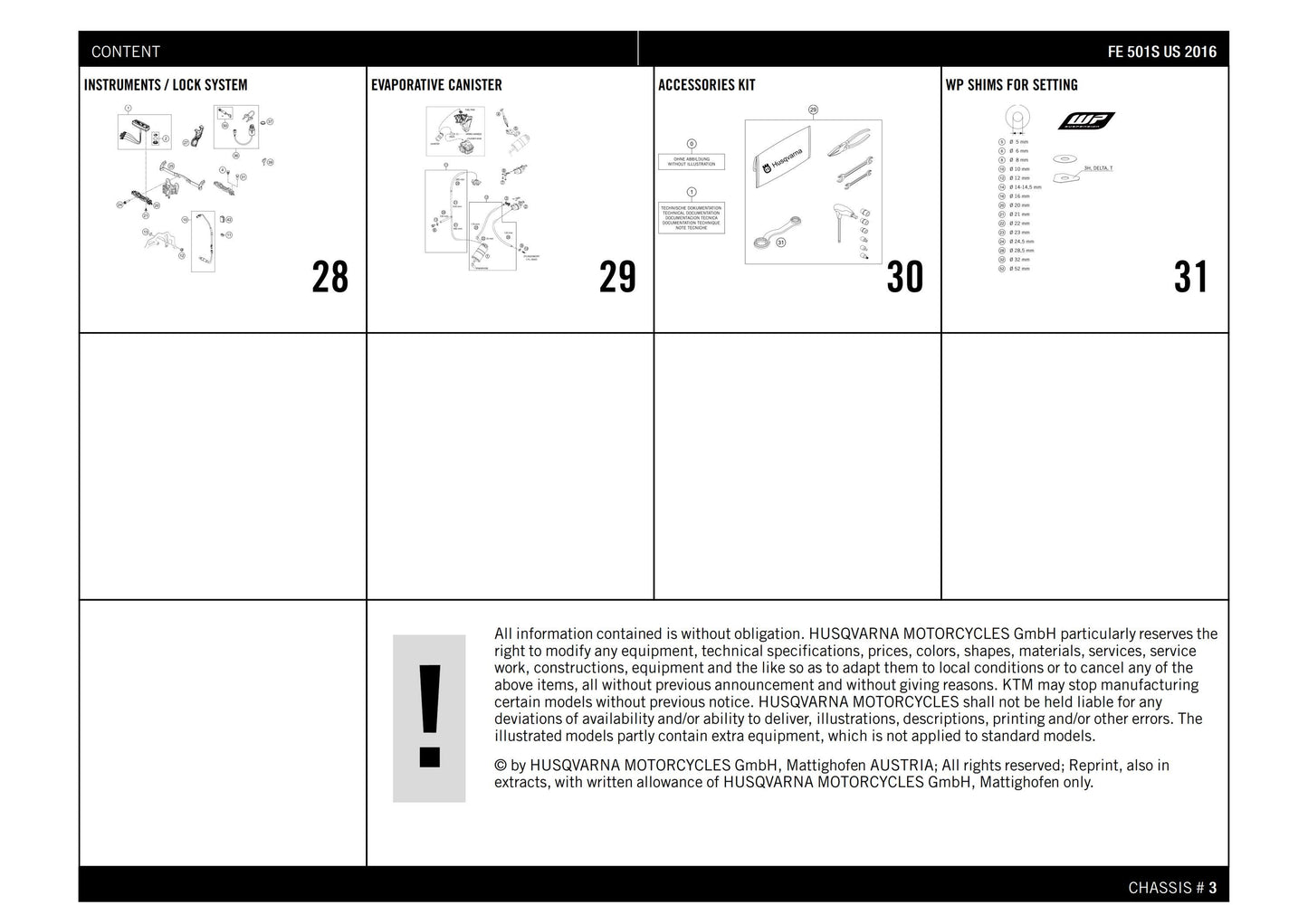 Husqvarna 2016 FE 501S US- Parts Manual Catalog