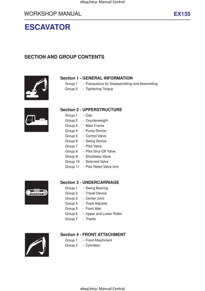 Fiat Kobelco - EX135 Excavator - Excavator Workshop Manual