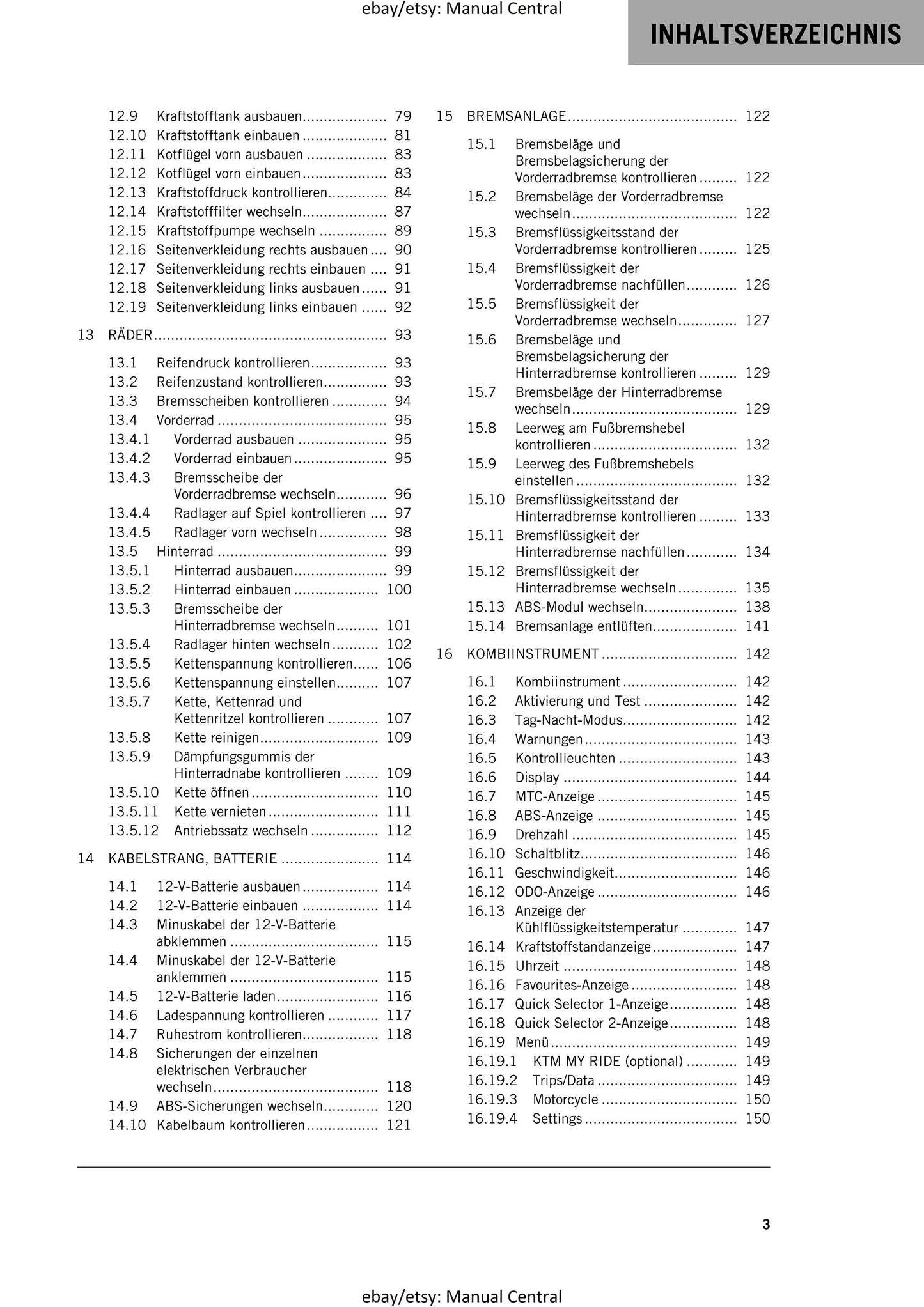 PDF - German Language - KTM 2023 - RC 390 Gp - Reparaturanleitung - Service Workshop Repair Manual