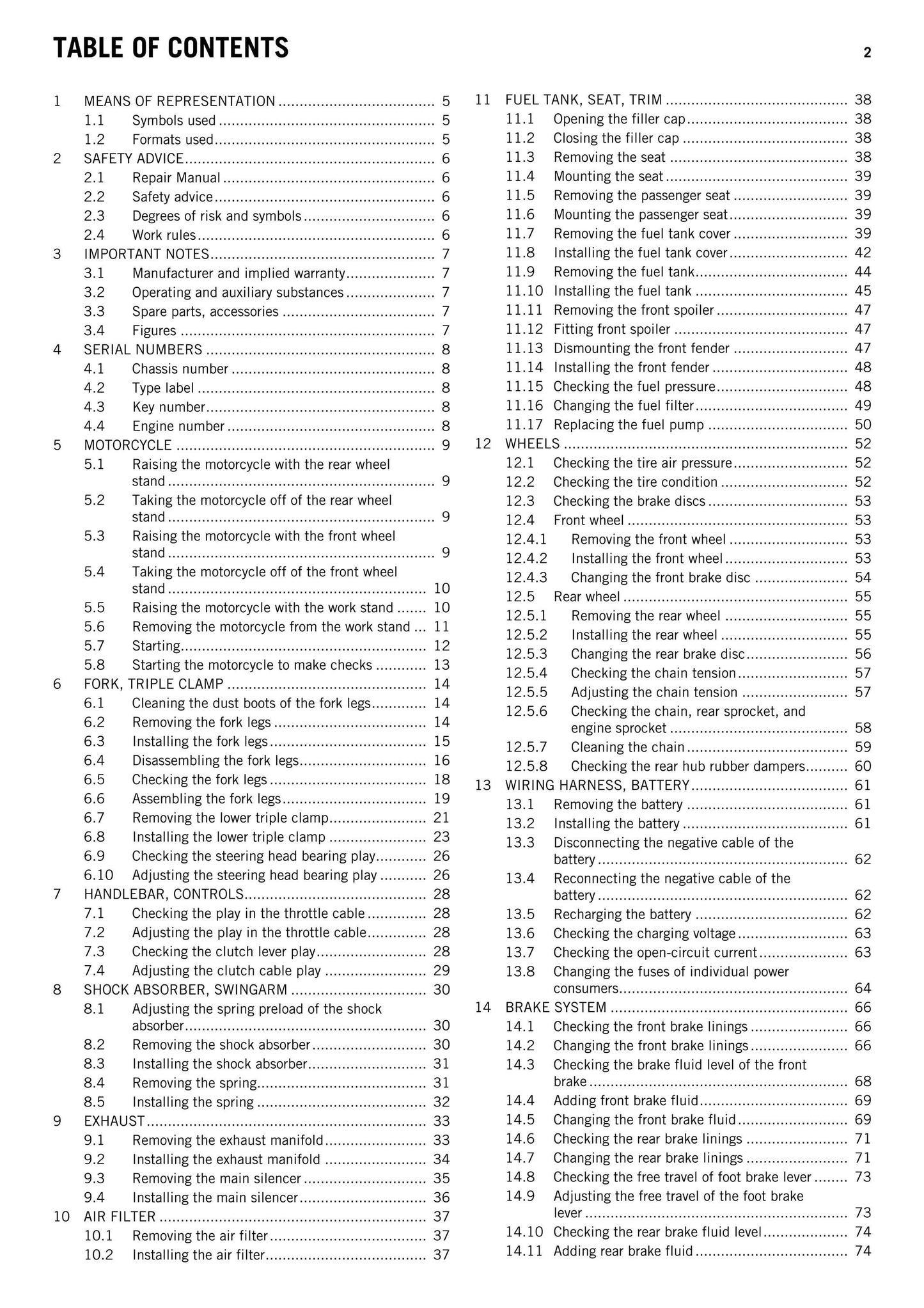 KTM 2014 - 390 DUKE - Service Workshop Repair Manual