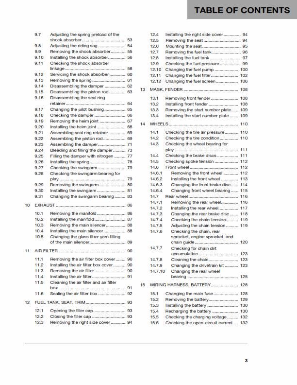 Husqvarna 2016 - FC 450 - Service Workshop Repair Manual