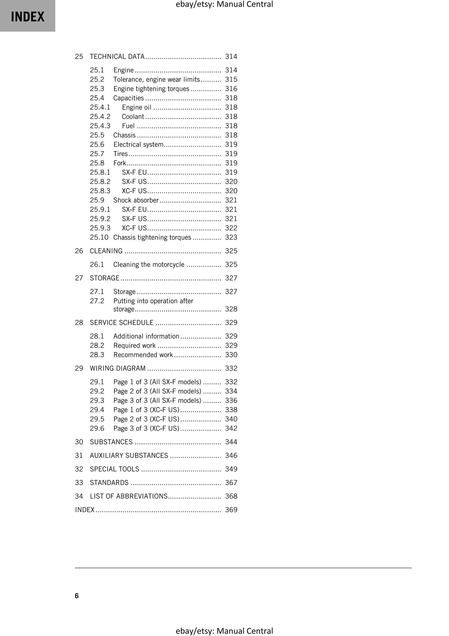KTM 2019 - 250 SX-F XC-F - Service Workshop Repair Manual