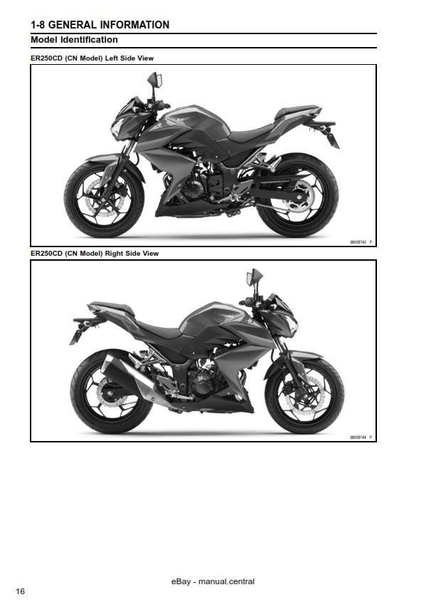 Kawasaki Z250 ABS 2013 2014 2015 - Workshop Service Repair Manual