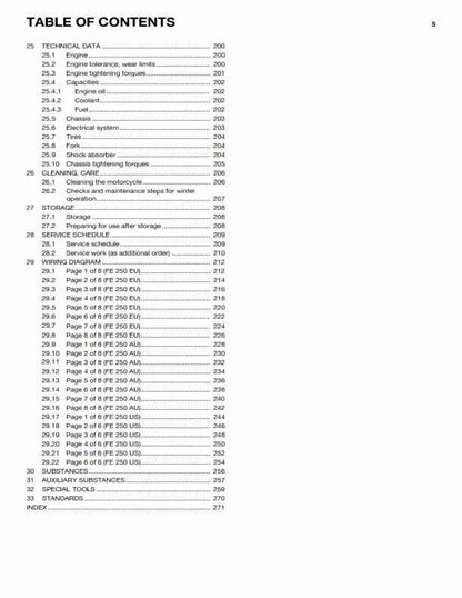 Husqvarna 2014 - Fe 250 EU AU US - Service Workshop Repair Manual