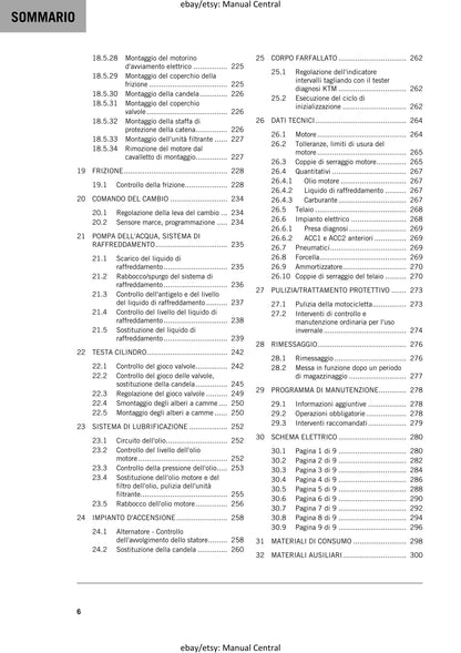 Italian Language - 2022 KTM 125 DUKE - Manuale Di Riparazione - Workshop Service Repair Manual