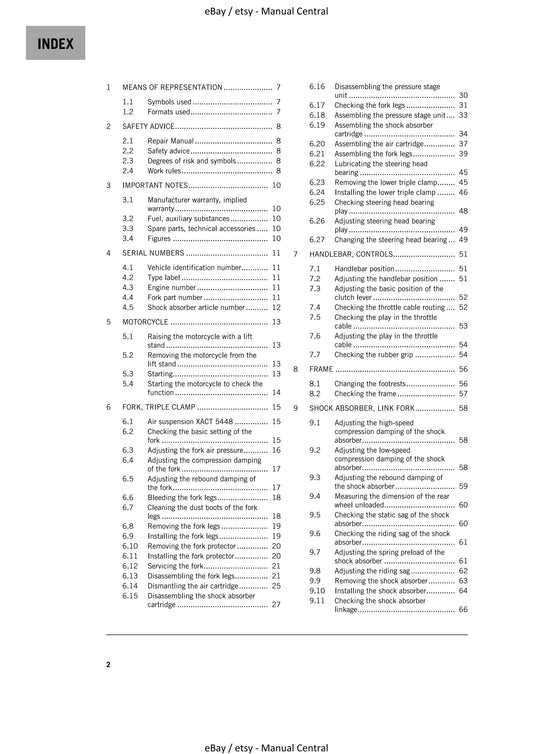 KTM 2021 - 250 SX - Service Workshop Repair Manual