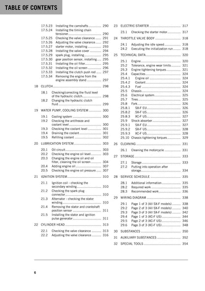 KTM 2016 - 250 SX-F XC-F - Service Workshop Repair Manual