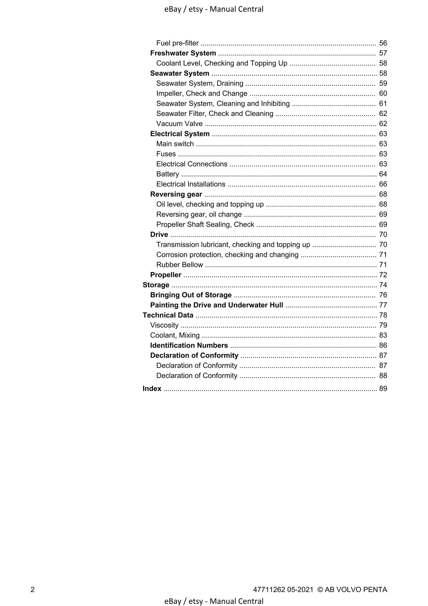 Volvo Penta - Owners Manual - D1 D2 Operator manual