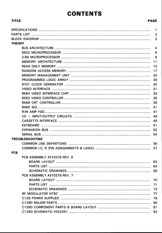 Commodore 128 c128 c128D - Service Workshop Repair Manual
