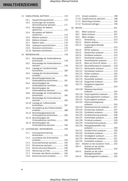 German Language - KTM 2018 - 450 500 Exc-f Six Days - Reparaturanleitung - Service Workshop Repair Manual