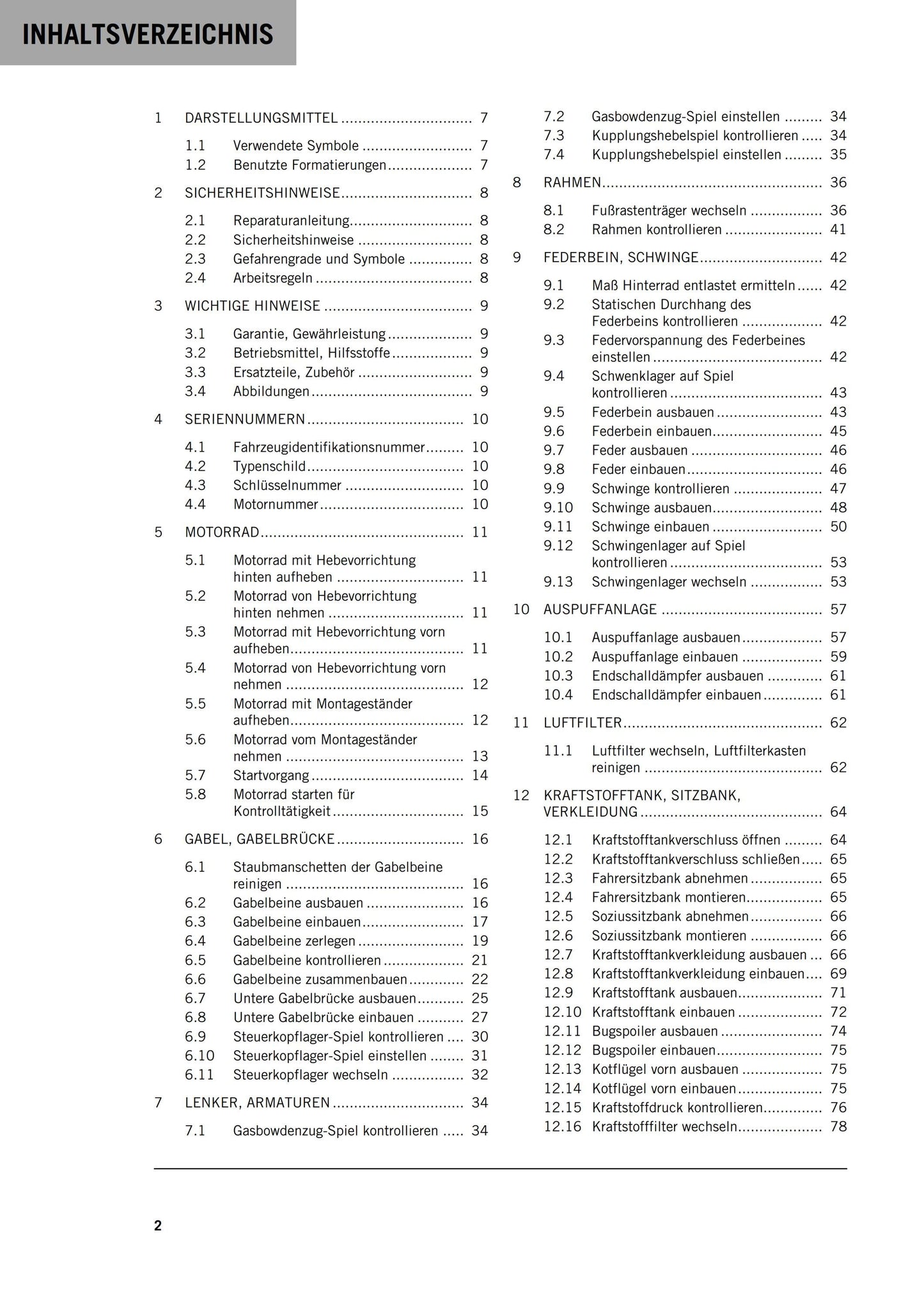 German Language - KTM 2018 - 125 DUKE - Reparaturanleitung - Service Workshop Repair Manual