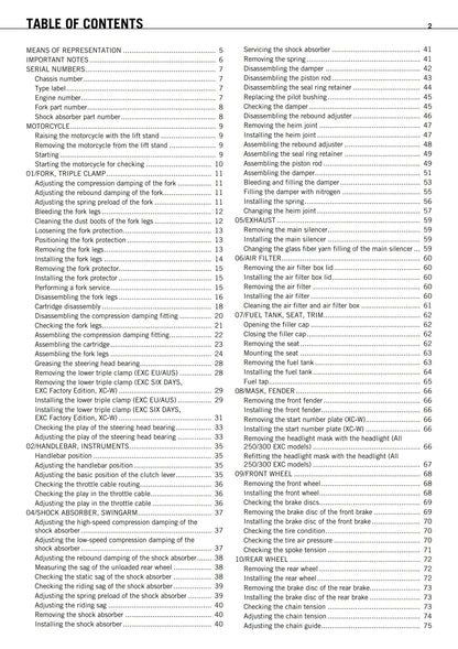 KTM 2011 - 250 300 EXC Six Days Factory Edition XC-W - Service Workshop Repair Manual