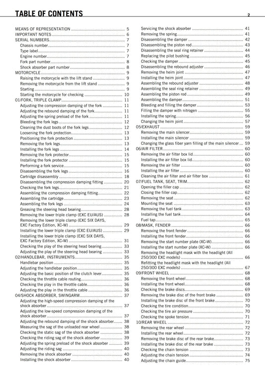 KTM 2011 - 250 300 EXC Six Days Factory Edition XC-W - Service Workshop Repair Manual