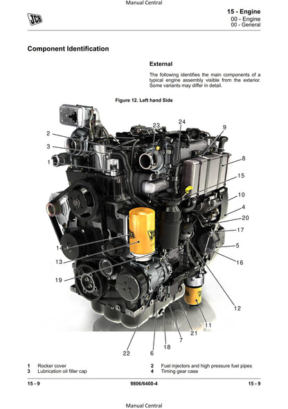 JCB T4F 444 448 Elec Engine (4 Cyl) - Service Workshop Repair Manual