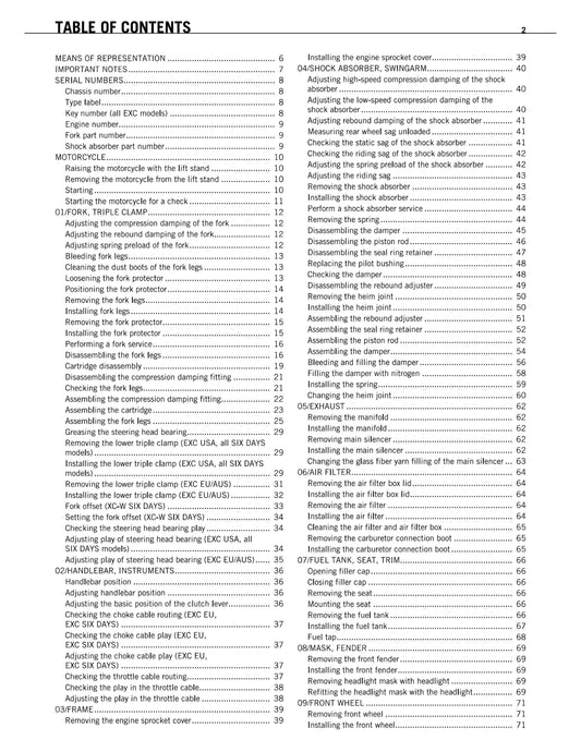 KTM 2011 - 400 450 530 Exc Xc-w Six Days - Service Workshop Repair Manual