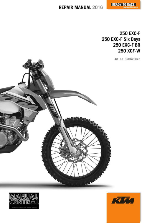 KTM 2016 - 250 EXC-f Six Days Br Xcf-w - Service Workshop Repair Manual