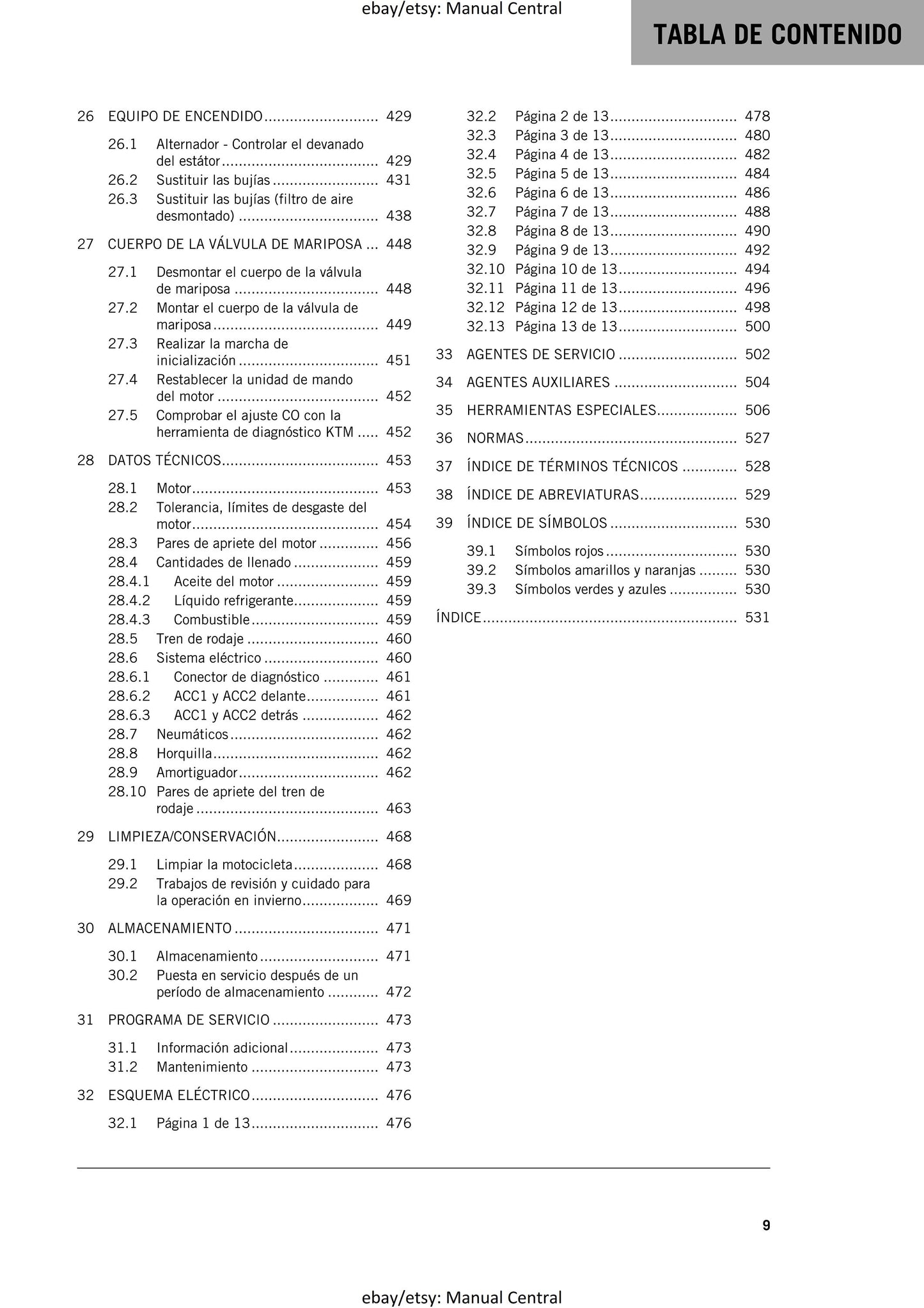Spanish Language - KTM 2023 - 1290 Super Duke GT - Manual de Reparacion