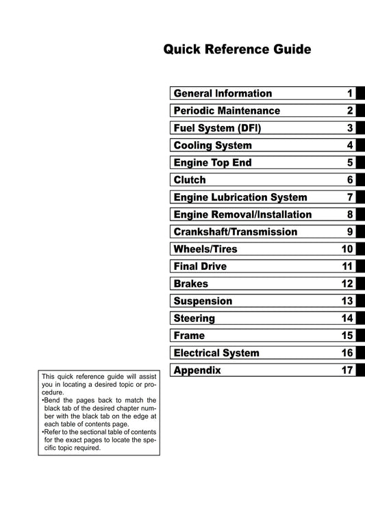 Kawasaki 2011 2012 - ZX1000SX Abs Ninja 1000 - Workshop Service Repair Manual