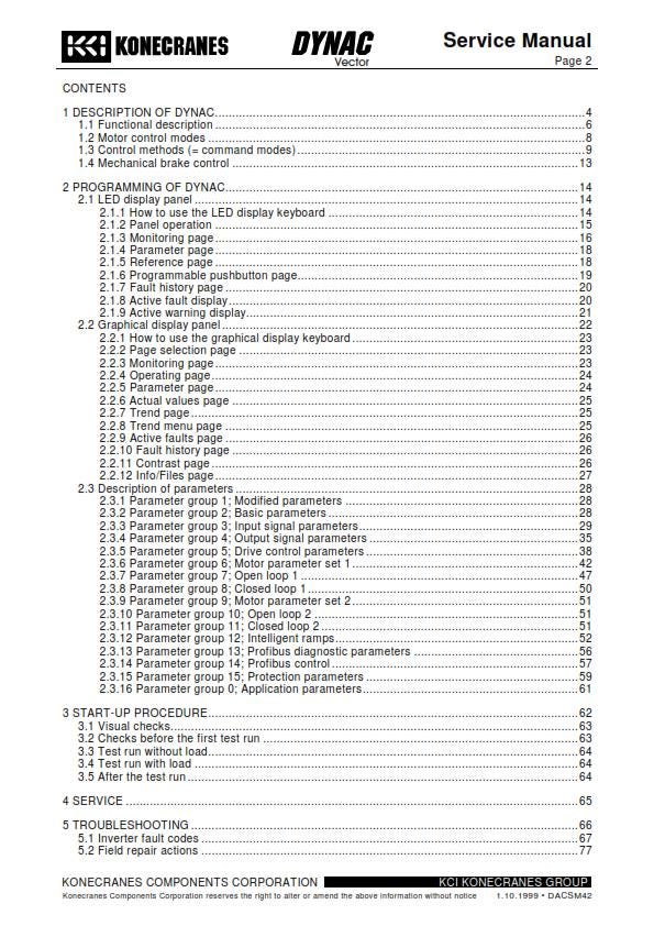 Konecranes Dynac Vector - Workshop Service Repair Manual