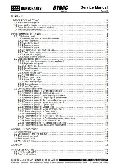 Konecranes Dynac Vector - Workshop Service Repair Manual