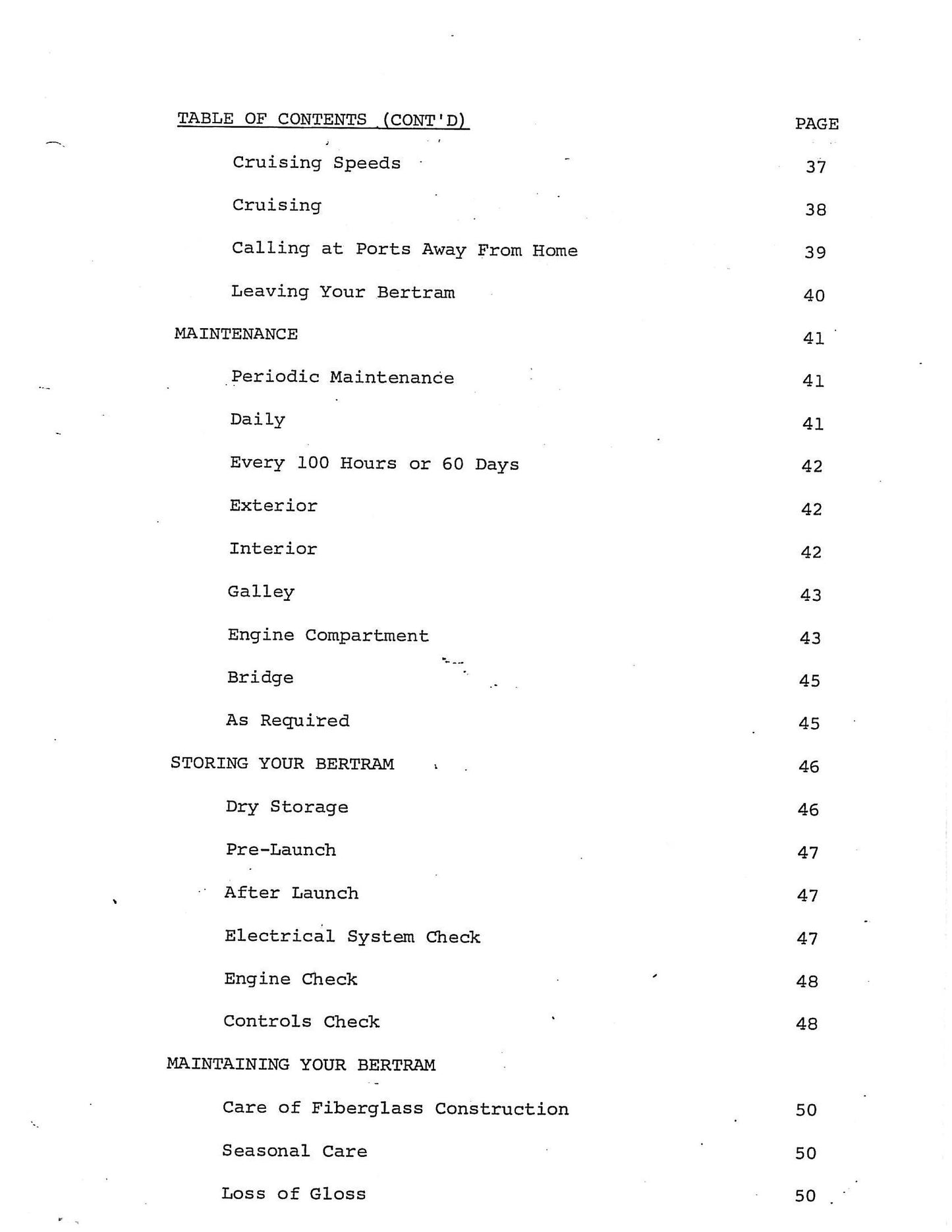 Bertram 31  - Owners Manual