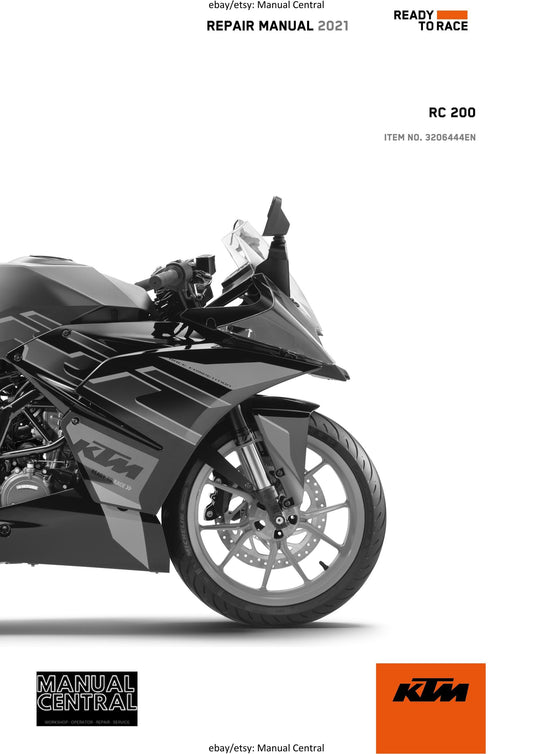 KTM 2021 - RC 200 - Service Workshop Repair Manual