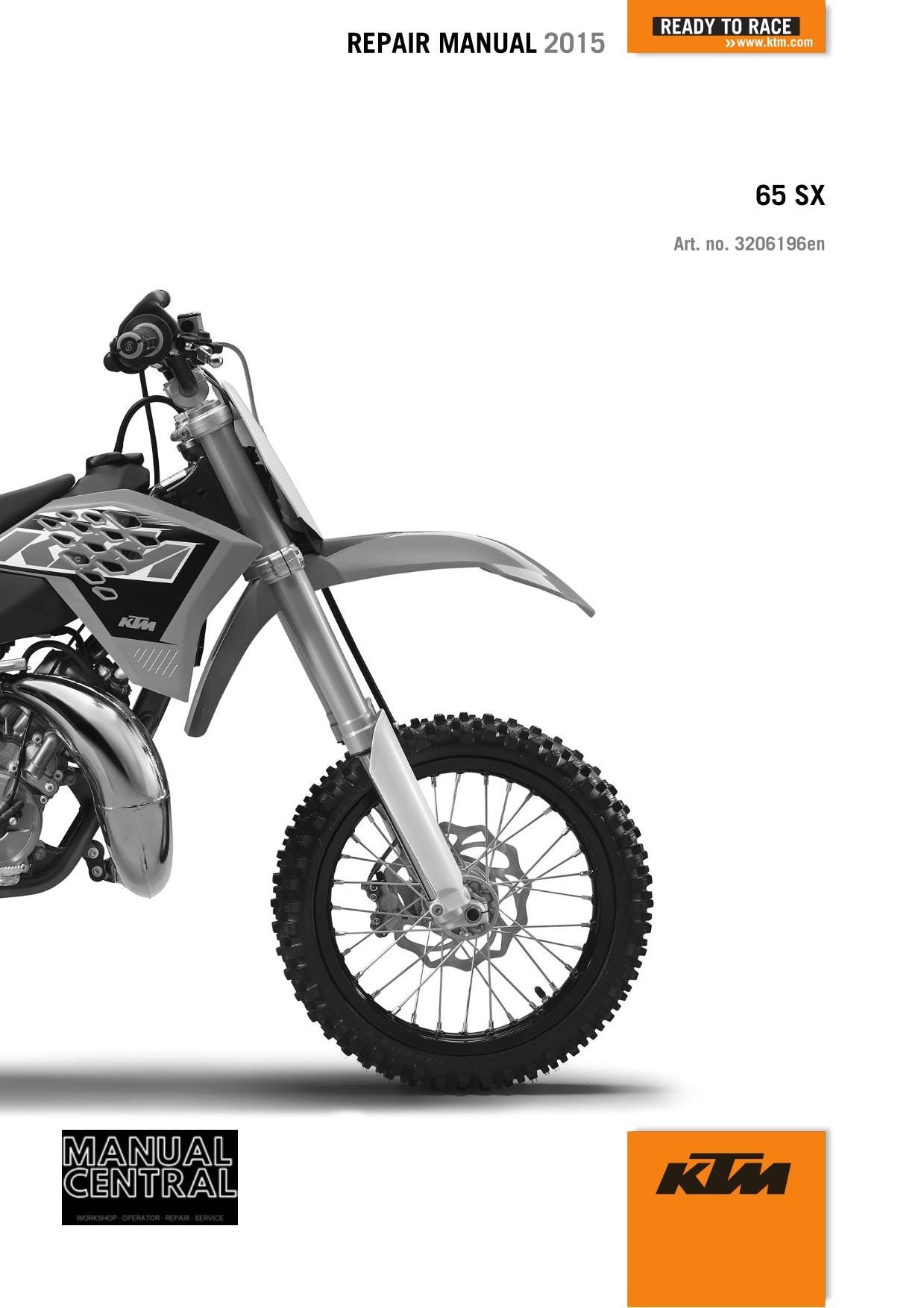KTM 2015 - 65 SX - Service Workshop Repair Manual