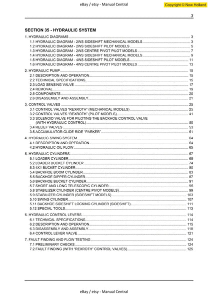 New Holland - B110 B115 - Workshop Service Repair Manual