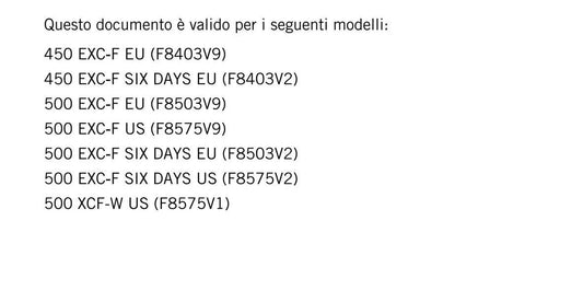 Italian Language - 2022 KTM 450 500 Exc-f Six Days Xcf-w - Manuale Di Riparazione - Workshop Service Repair Manual