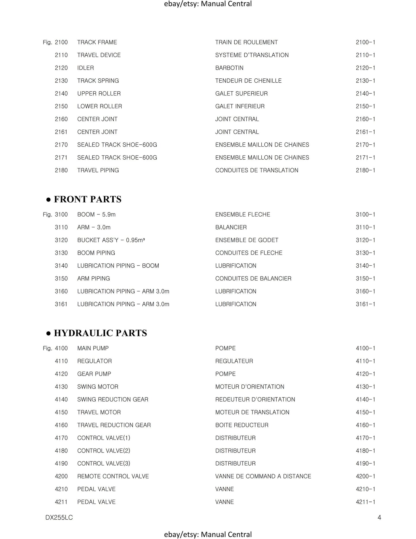 Doosan - Parts Book - DX225LC - Serial 5001 to 5432