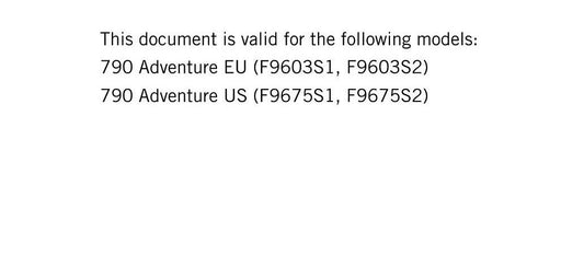 KTM 2019 - 790 Adventure - Service Workshop Repair Manual