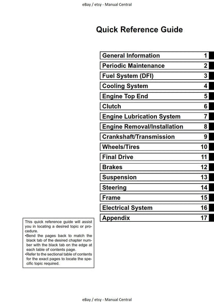 Kawasaki ZZR1400 ZZR 1400 ABS Ninja ZX-14 - 2006 2007 Workshop Service Repair Manual