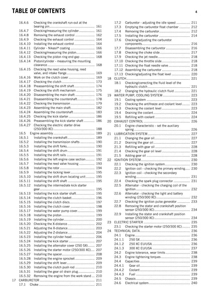 KTM 2014 - 250 300 SX XC - Service Workshop Repair Manual