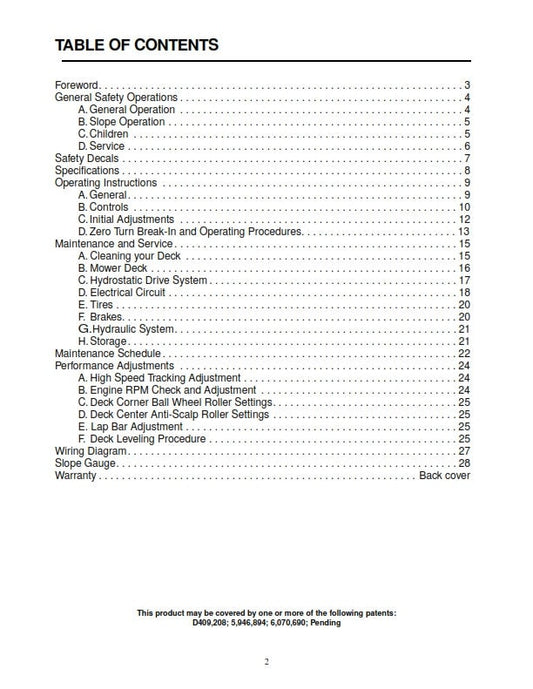 Cub Cadet - Hydrostatic Zero-Turn Residential Riding Mower - 20Hp Z Force 44 / 23Hp Z Force 50 - Operator & Service Manual