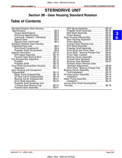 Mercury Mercruiser Service Manual 14 - Sterndrive Units Alpha One Generation II