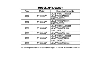 Kawasaki Z1000 ABS 2007 2008 2009 - Workshop Service Repair Manual