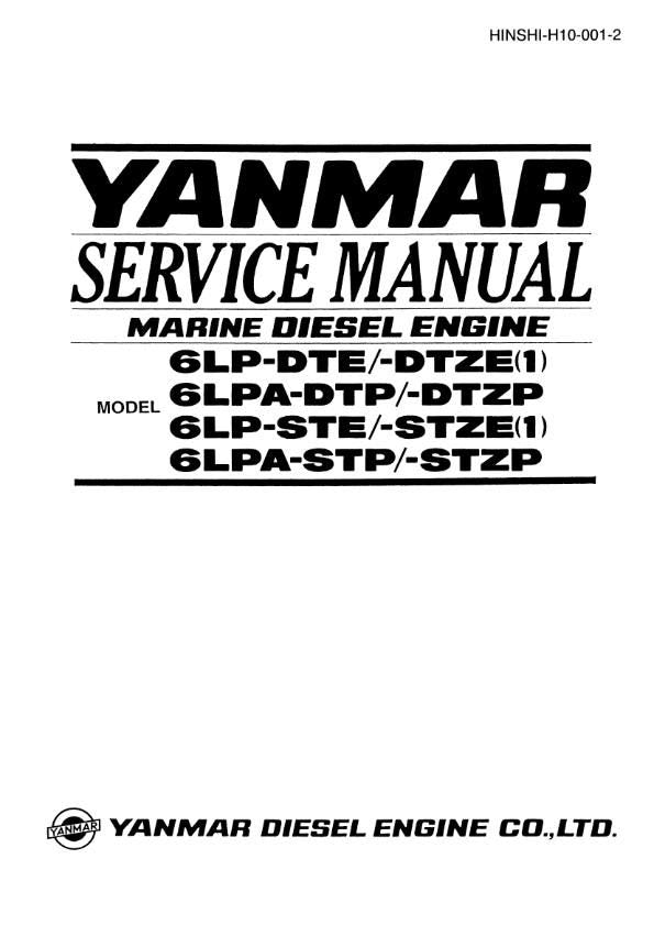 Yanmar Marine Diesel Engine - 6LP-Dte 6LPA-Dtp 6LP-Ste 6LPA-Stp - Service Workshop Repair Manual