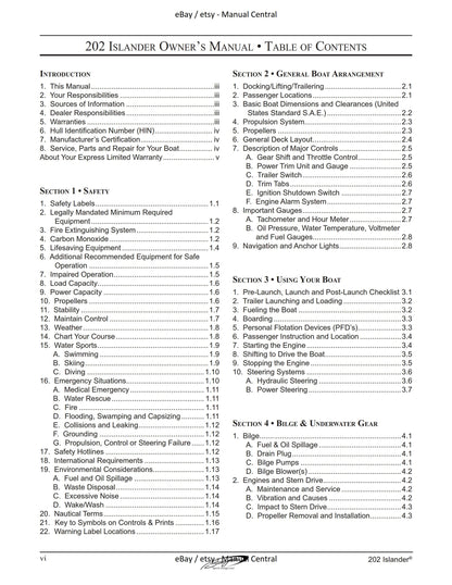 Baja Marine - 202 ISLANDER - Owners Manual