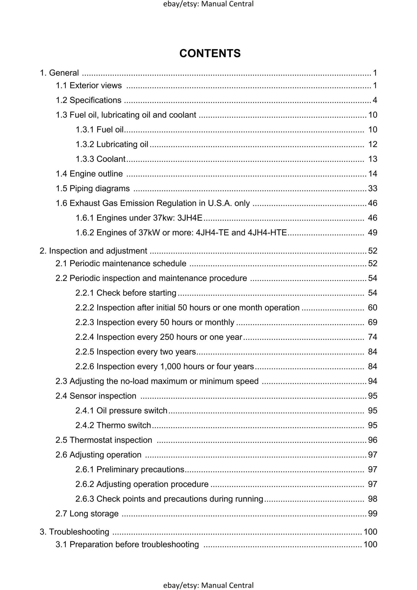 Yanmar Marine Engine - 3jh4e 4jh4e 4jh4-te 4jh4-hte - Service Repair Workshop Manual